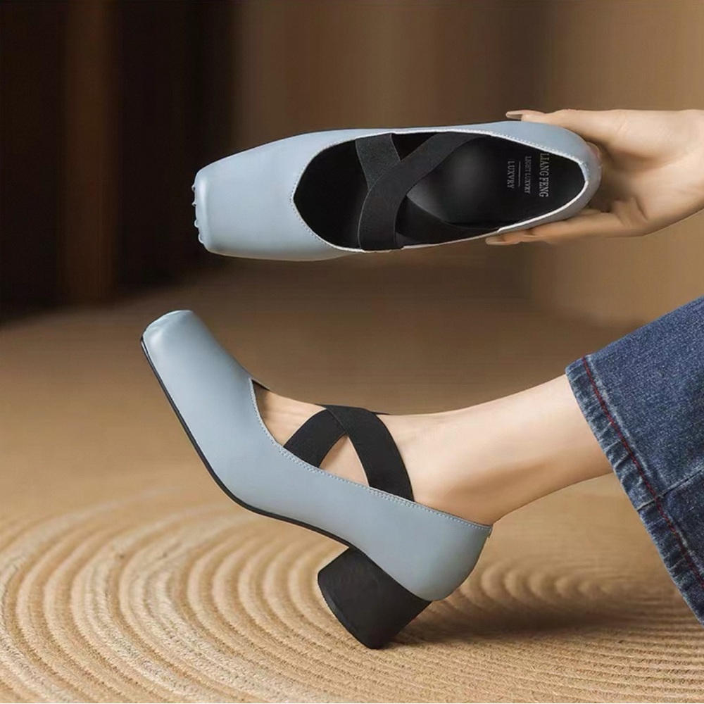 🐽 Piggy Nose Design Leather Ballet Shoes